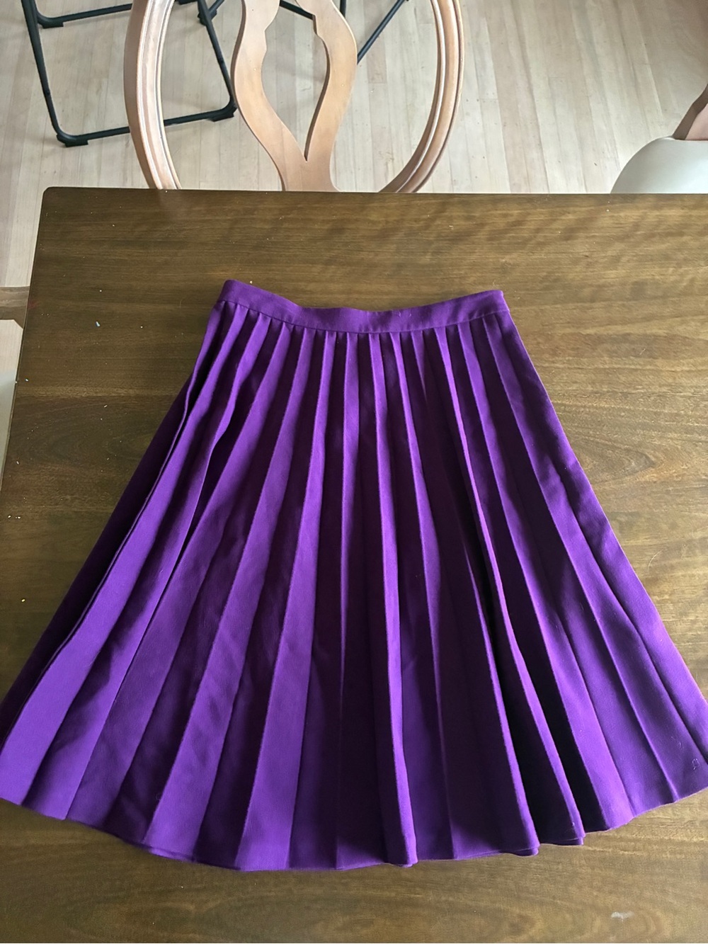 kate spade Preppy NWT Deep Purple Accordion Pleated Midi Skirt Sz 8